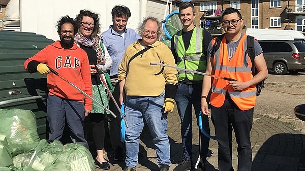 Volunteers Cleaning up Basing Way